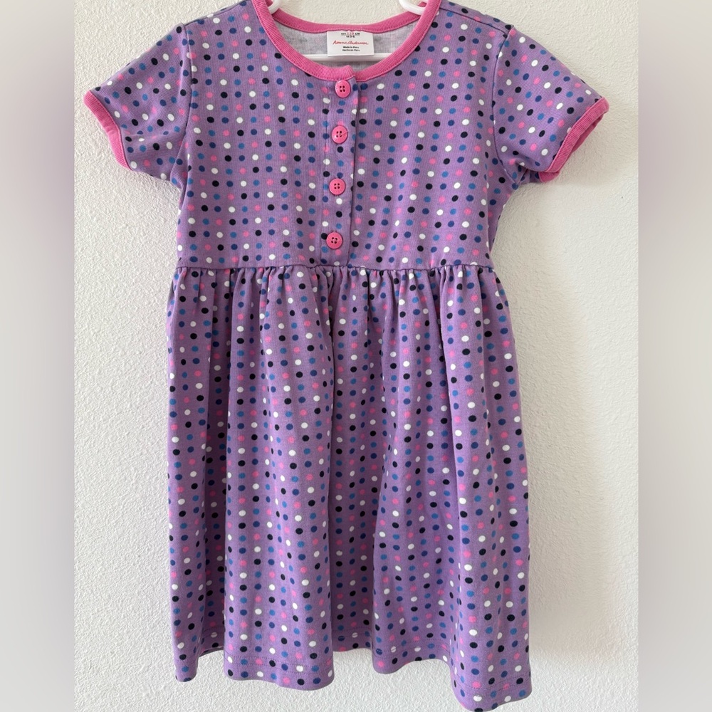 Hanna Andersson Pink and Purple Polka Dot Dress